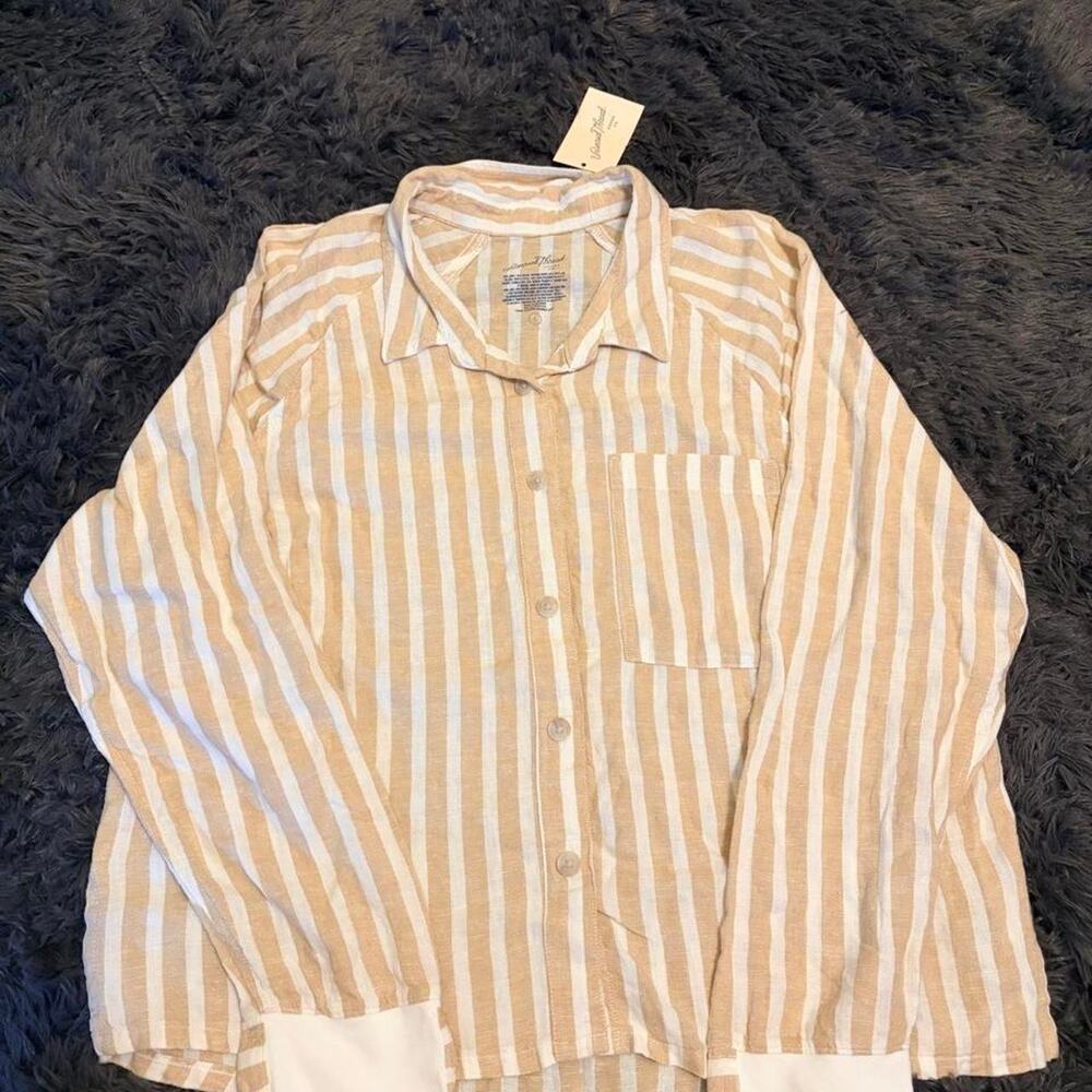 New white tan striped